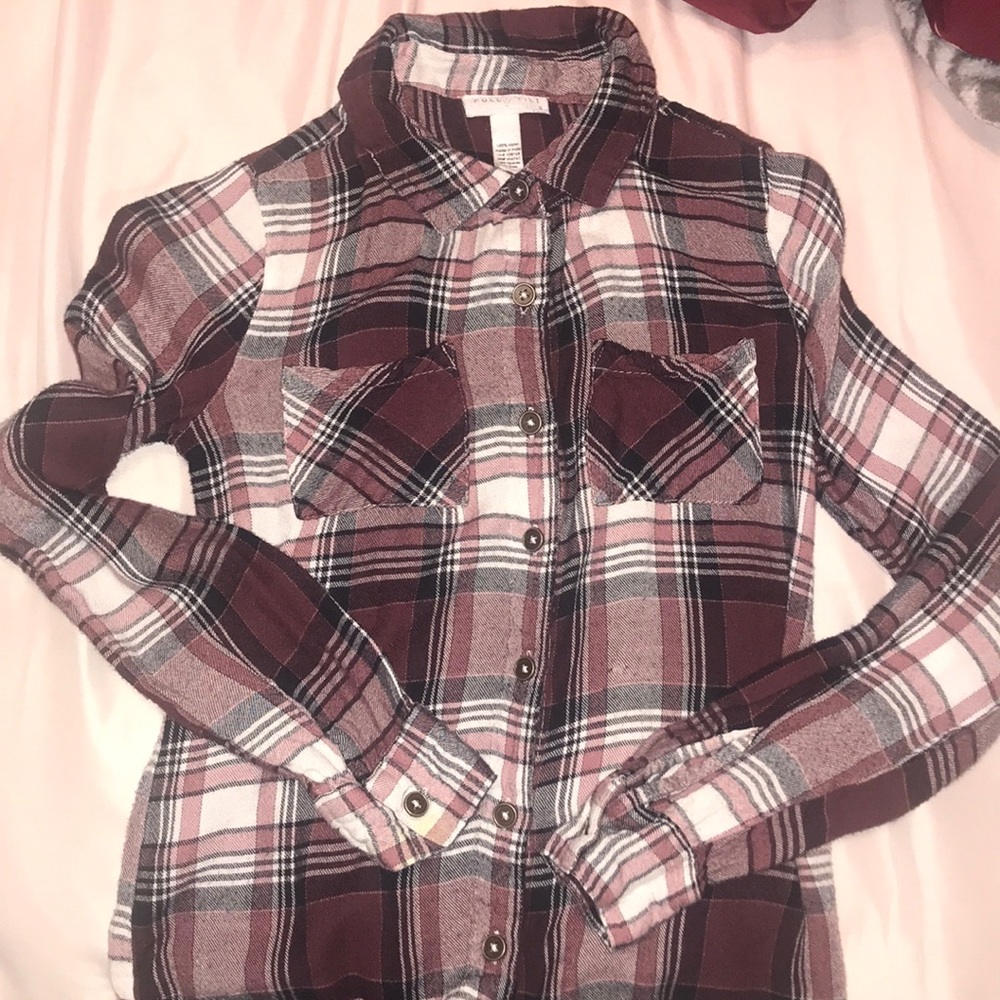 Pink Black and White Flannel